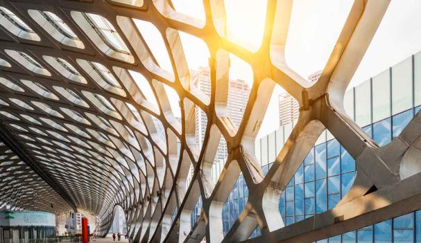 sun through glass panels