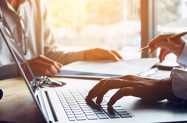 Computer notes hand image