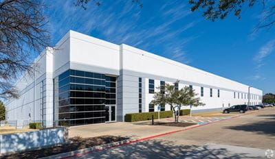 A modern white office building