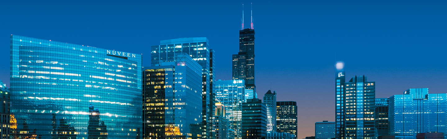 Night view of buildings