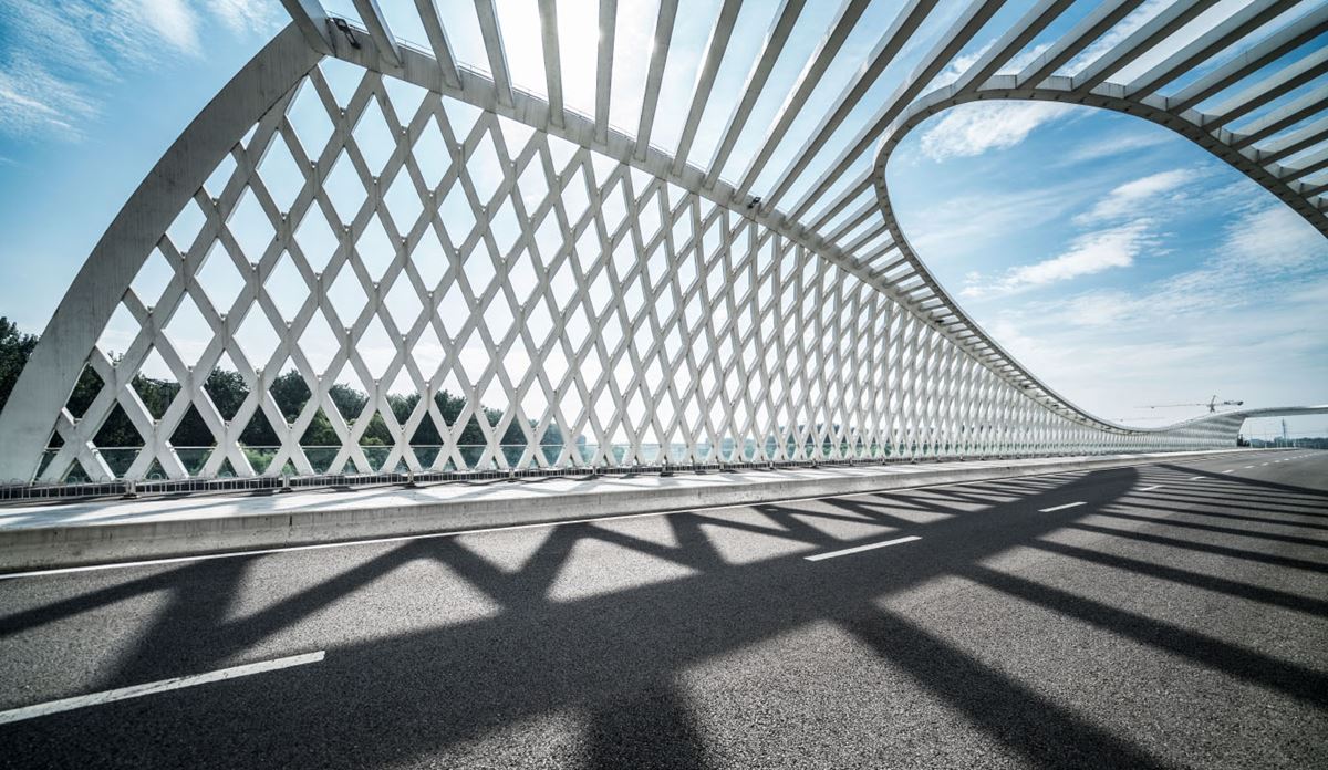 A modern architectural walkway