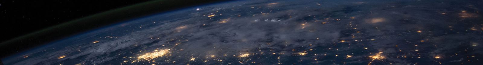 Aerial view of the globe from space at night